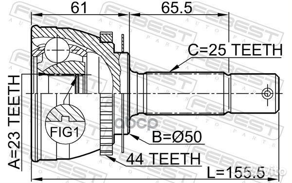 Шрус наружный 23x50x25 (hyundai matrix/lavita