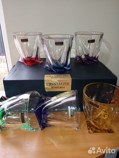 Набор стопок Квадро Ассорти.Богемия Чехия