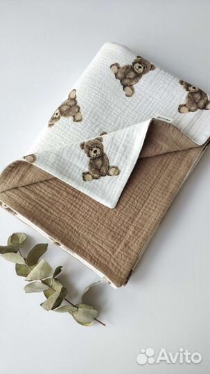 Плед из 4х слоёв муслина 90*120