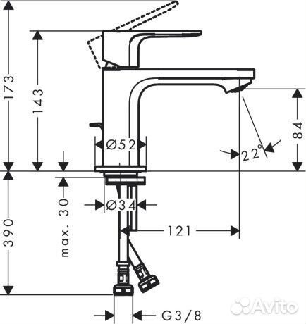 Смеситель для раковины hansgrohe 72513000 Хром