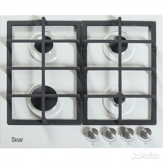 Газовая панель Svar TG4 750231F-082S белая эмаль