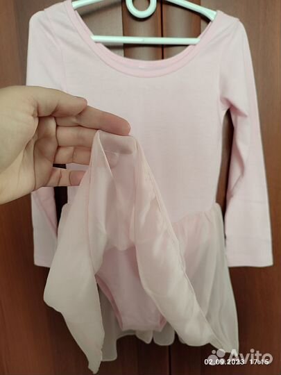 Купальник гимнастический с юбкой для девочки р.116