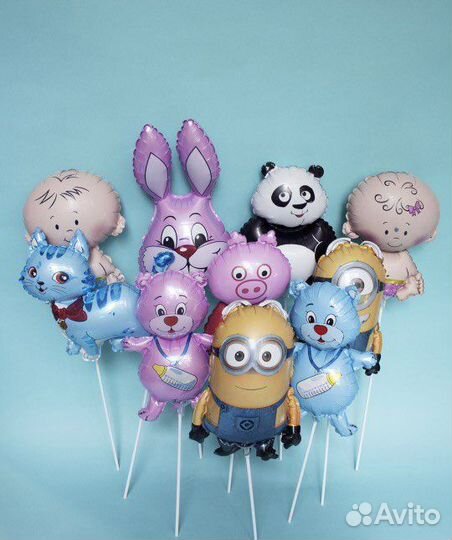 Шарик на палочке фольгированный