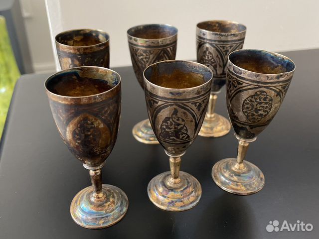 Набор рюмок серебро 875 СССР 60е годы