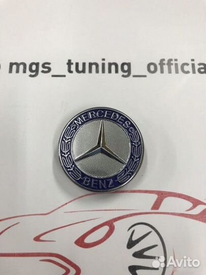 Заглушка в капот Mercedes-Benz синяя