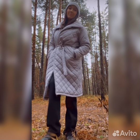 Стеганное пальто