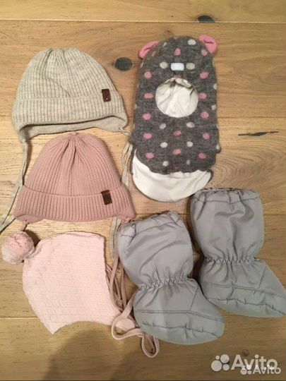 Шапка / пинетки зимние для новорожденного