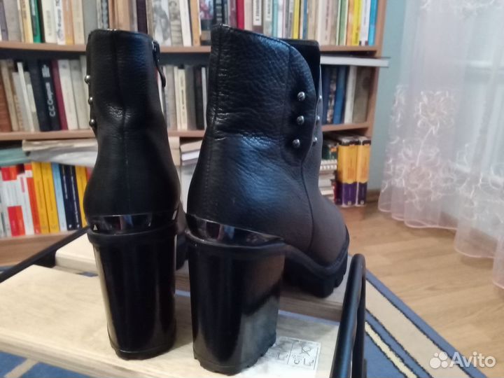 Ботильоны зимние 38р, натуральные мех и кожа