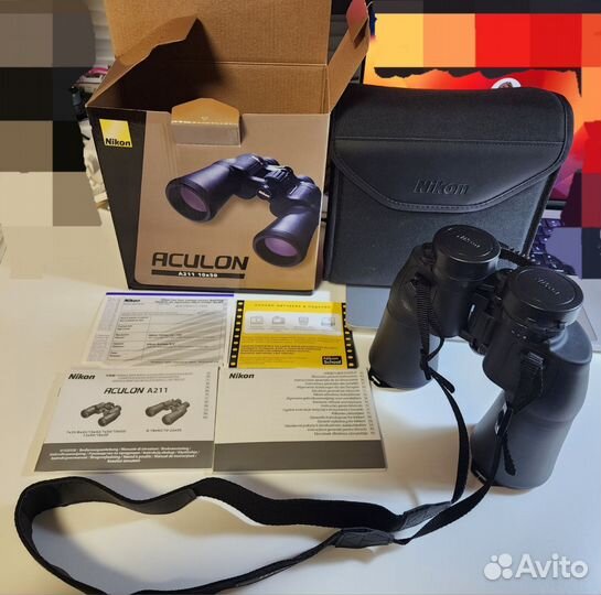 Бинокль Nikon Aculon A211 10x50 черный