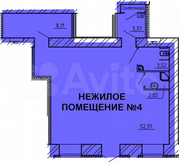 Свободного назначения, 69.4 м²