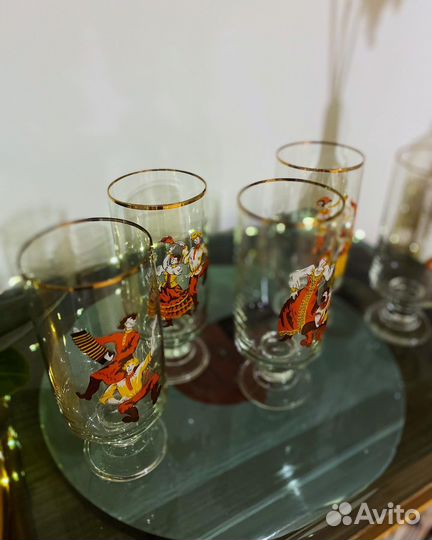 Винтажные бокалы / фужеры Танец 1980-е годы СССР