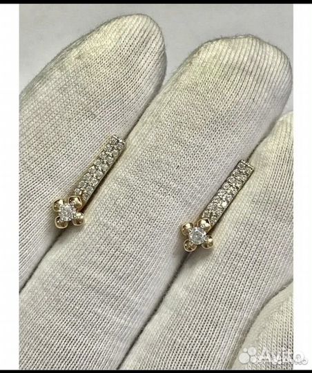 Серьги детские с фианитами