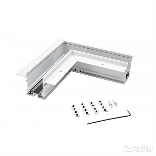 Угол для низковольтного трека SY белый муар встраиваемый