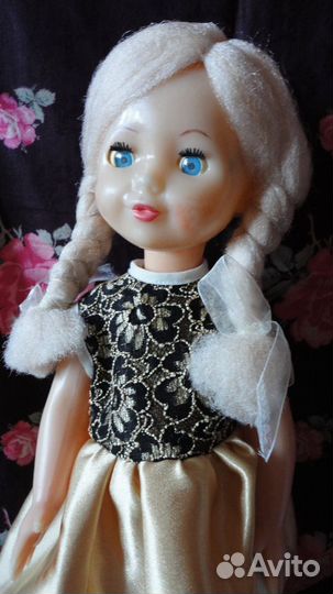 Кукла СССР паричковая 50 см / игрушка старая