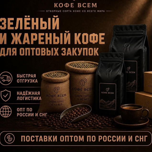 Кофе в зернах оптом обжаренный