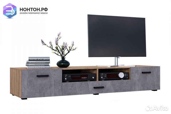 Тв-тумба Нэнси New бетон светлый / сонома