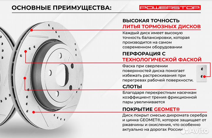 Задний тормозной диск PowerStop Toyota 312x18