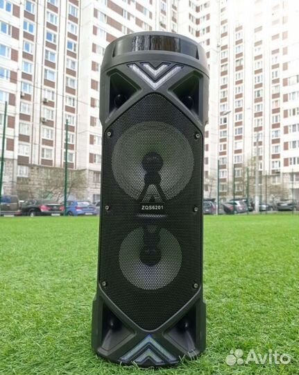Колонка мощная ZQS 6201 большая с микрофоном