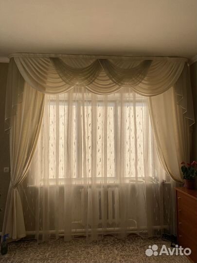 Шторы с ламбрекеном бу