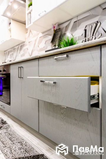 Кухонные гарнитуры в покрытии пластик 104*266