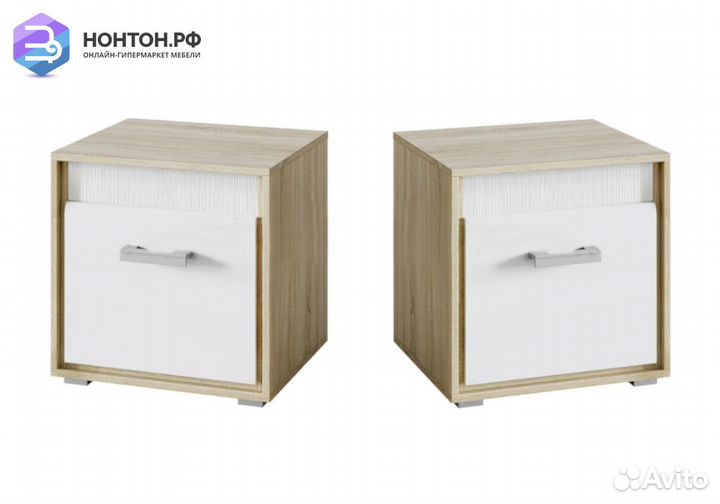 Комплект прикроватых тумб Фортуна белый глянец