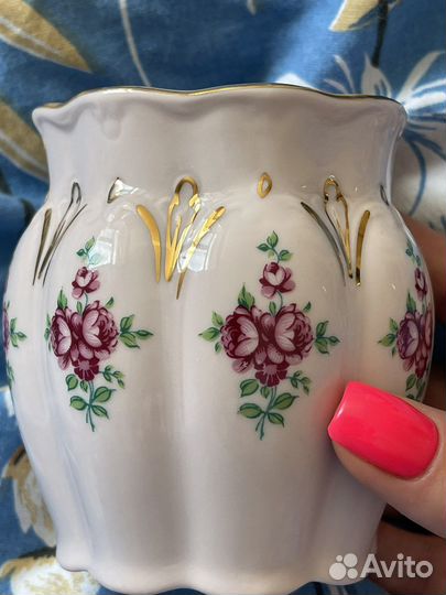 Чашка розовый фарфор h&c чехия haas czjzek богемия