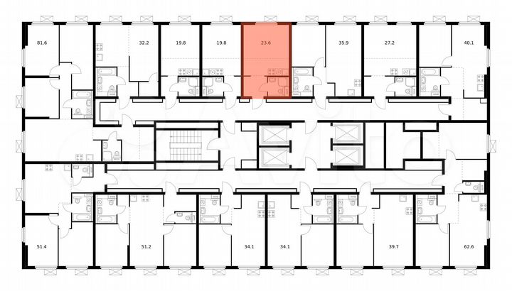 Квартира-студия, 23,6 м², 24/33 эт.