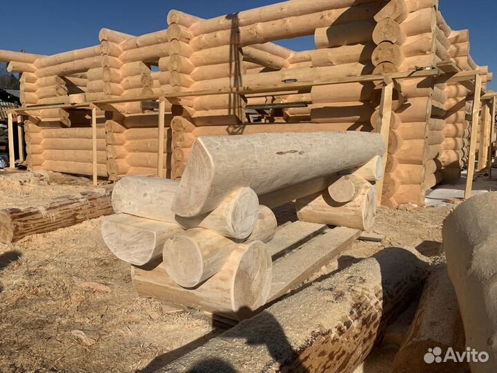 Лавка из бревна