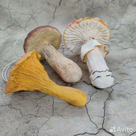 Ватные елочные игрушки грибы- набор