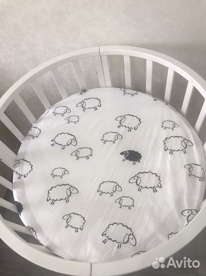 Простынь на резинке на круглый матрас