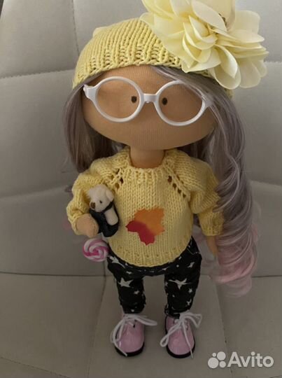 Интерьерная кукла ручной работы, тильда, текстильн