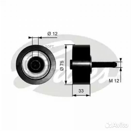 Gates T36291 T36291 ролик натяжителя ремня металл