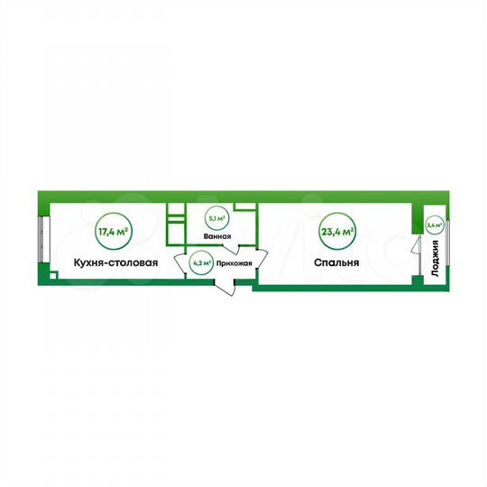 1-к. квартира, 51,9 м², 7/16 эт.