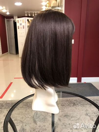 Натуральный парик с имитацией кожи головы на шёлке