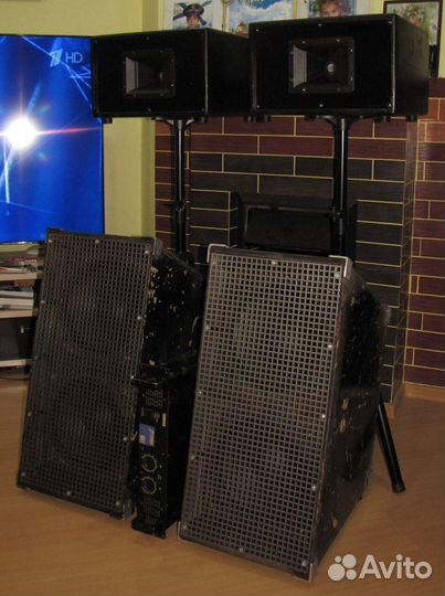 Колонки FA 2100W 4шт Рупоры Сабы Усилитель Стойки
