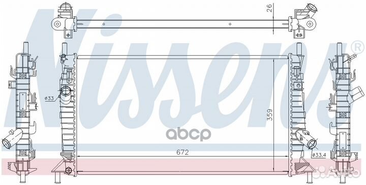 Радиатор охлаждения двигателя 62017A Nissens
