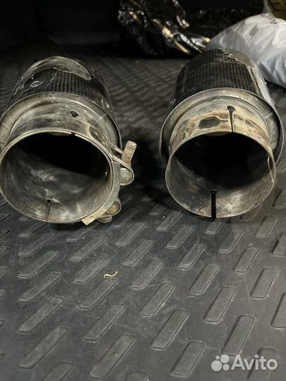 Насадки на глушитель bmw x5 f15 Акрапович, Карбон