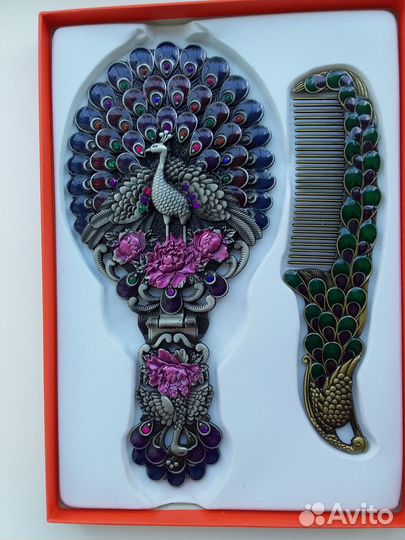 Комплект Павлин. металл под серебро