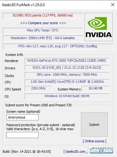 Компактный игровой компьютер RTX3060Ti / i5-11400F