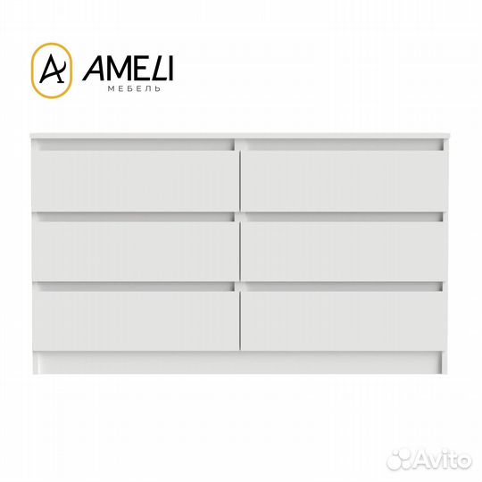 Комод с ящиками мори мк 1200.6, Белый