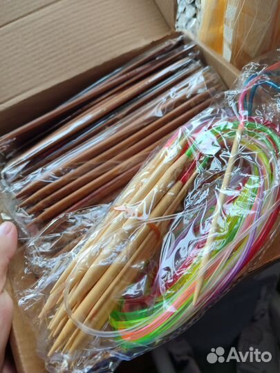 Большой набор бамбуковых спиц для ручного вязания