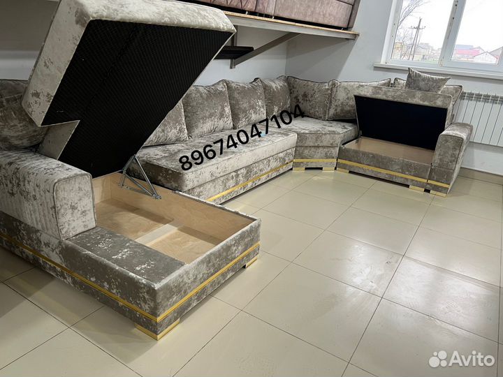 П-образный диван-ромб