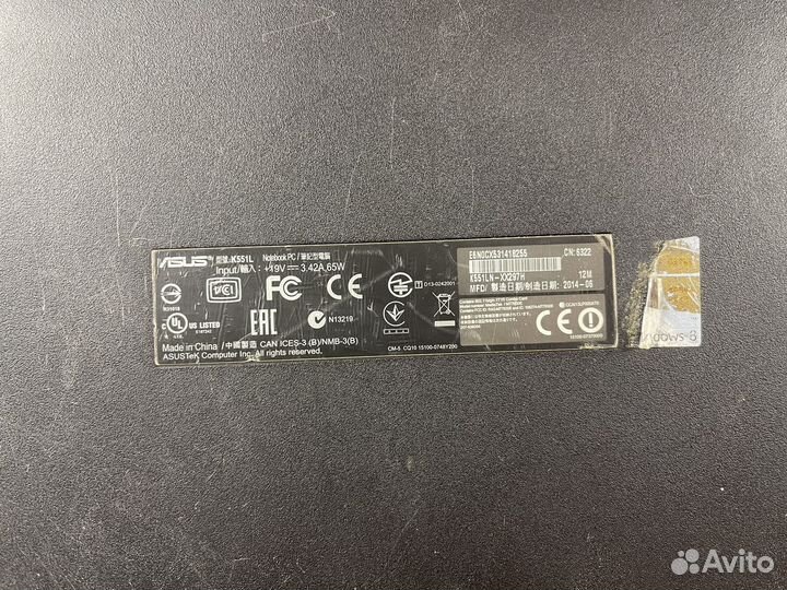 Ноутбук asus K551L на запчасти
