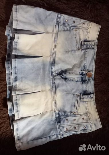 Джинсовая мини юбка