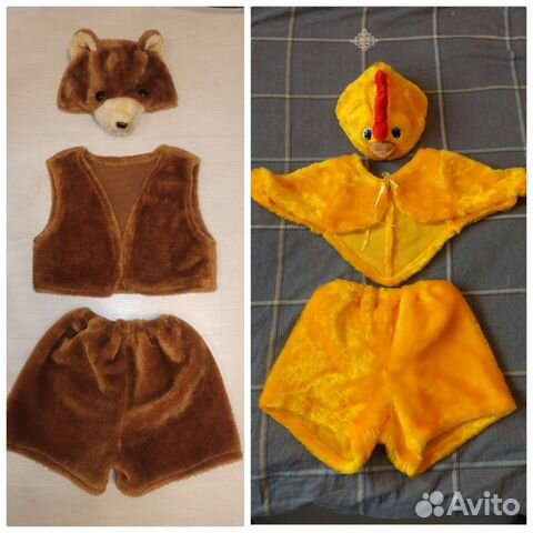 Костюмы медведя, цыпленка 1,5-3 года