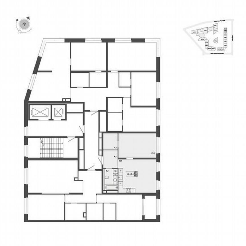 1-к. квартира, 51,8 м², 3/9 эт.