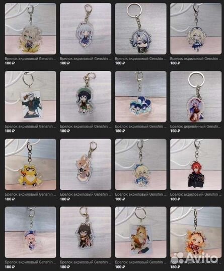 Брелоки Genshin Impact/Honkai: Star Rail