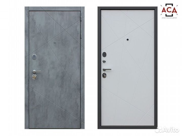 Входная металлическая дверь дуэт Б 9R белая