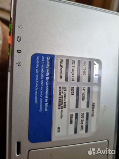 Ноутбук asus Intel core2 duo