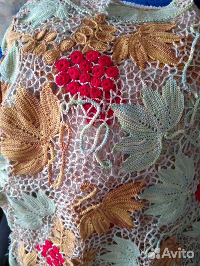 Топик вязаный ирландским кружевом